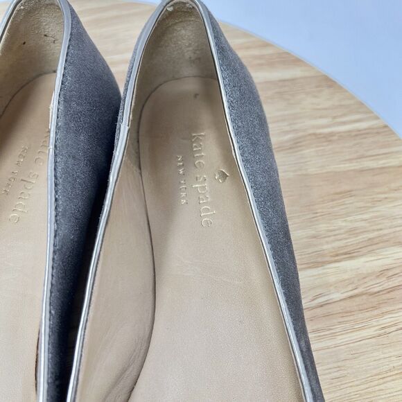 Kate Spade Silver Shimmer Ballet Flats Women’s 6.5 Office Work Professional - Picture 6 of 10